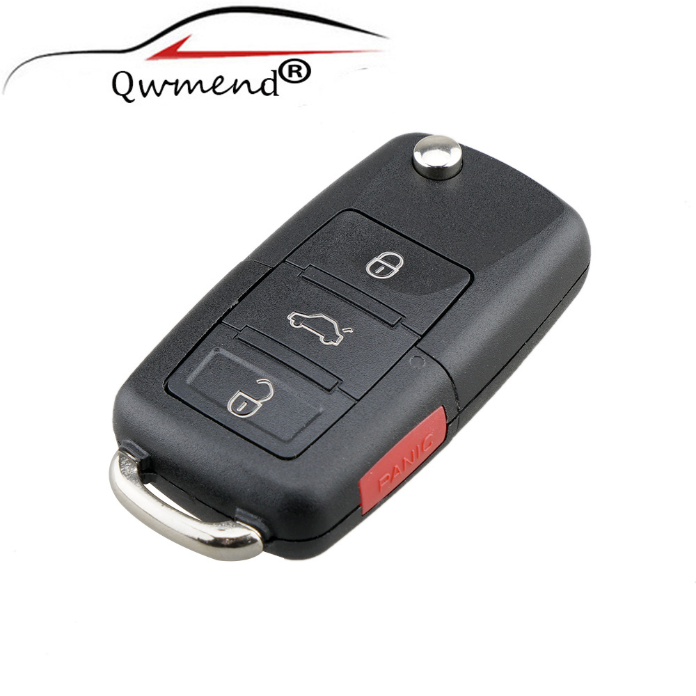 3 + 1 knoppen Flip Remote FOB Key Shell Case voor VW Passat Jetta voor VW Polo Passat B5 B6 golf 4 5 6 Touran Bora Jetta sleutel shell