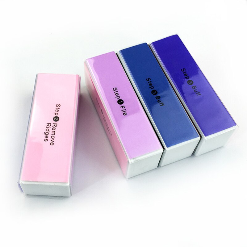 Lima pulidora de uñas de 4 pasos, bloque de pulido de lijado, pulidor de uñas de colores, herramientas para el cuidado de uñas y pedicura,: 4 pcs