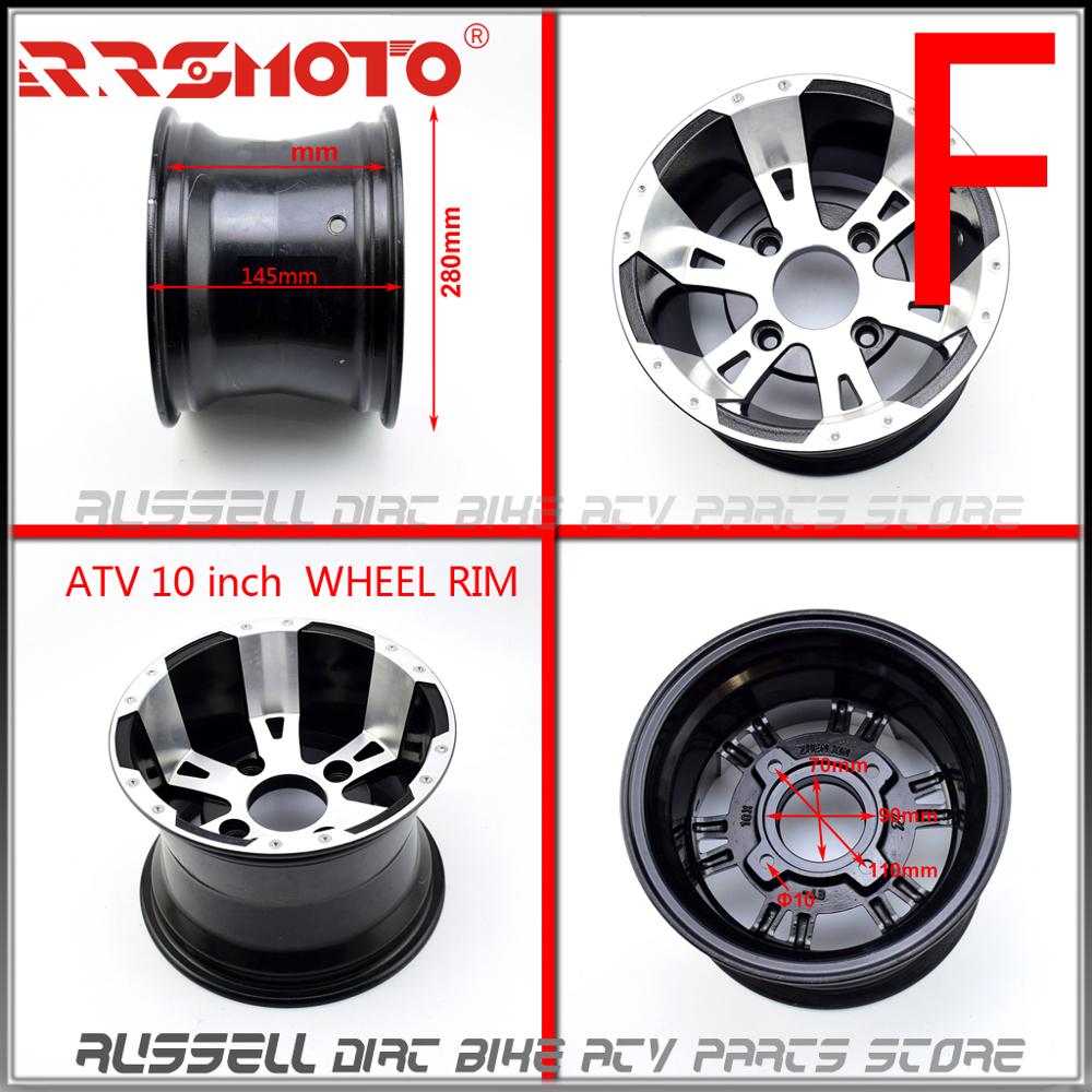 Jante de roues Quad 10 pouces en aluminium | GO kart, Buggy de Golf, Trike tout-terrain, 4 roues F 21/23X7-10 R 20/22X10-10: Front 10 inch
