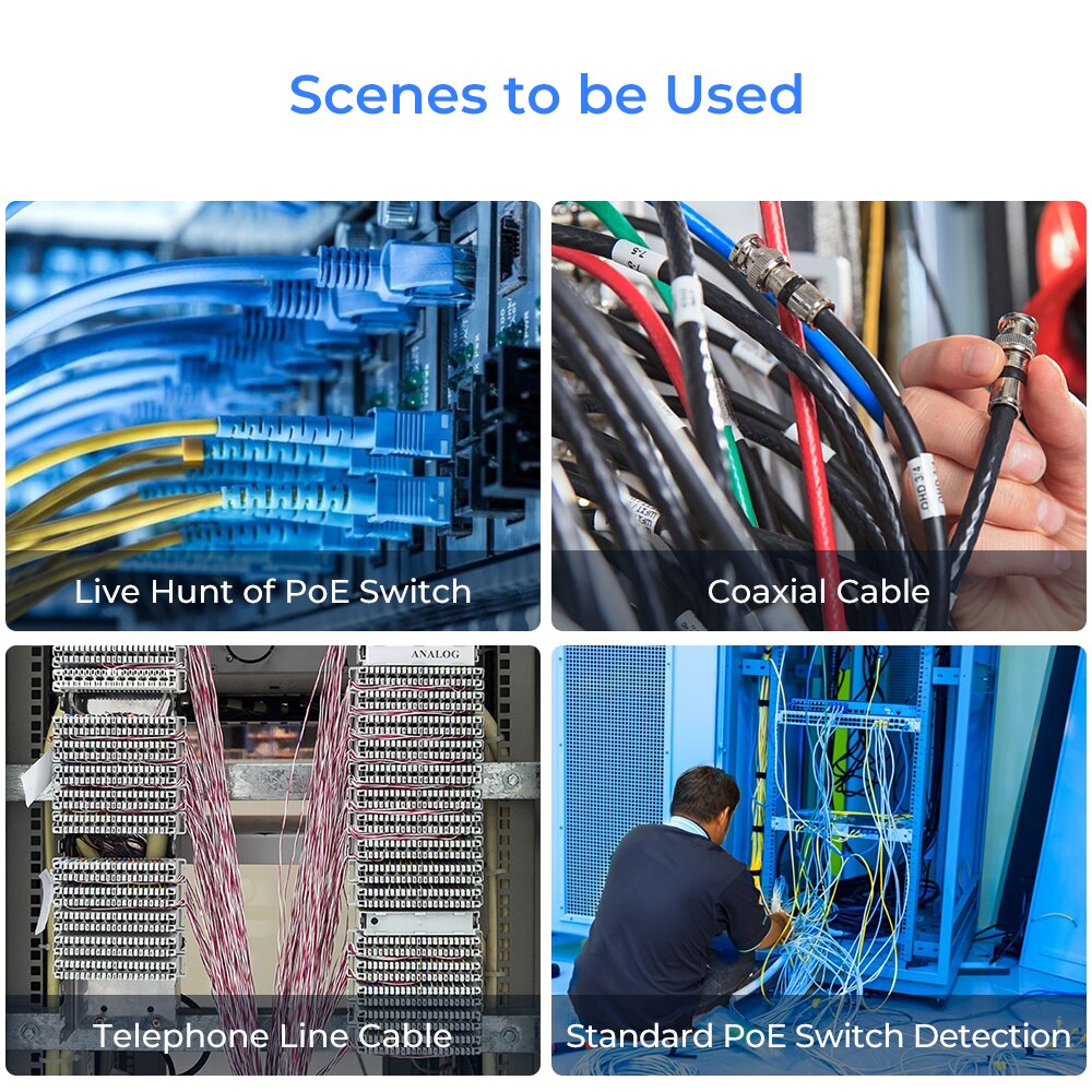 Cable tracer Line Locator Portable Wire Tracker Cable Tester Finder UTP/STP/RJ45/RJ11 Network Cable Testing BNC cable Measure