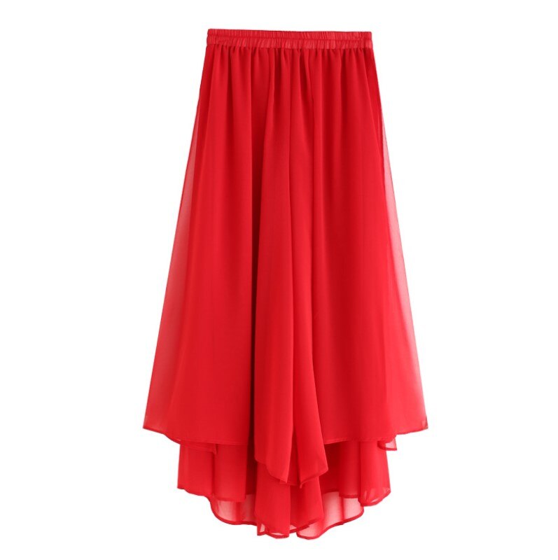 Women's Chiffon Solid Harem Pants Dance Genie Trouser Wide Leg Loose Baggy Bib Outfit White Free Size: Red