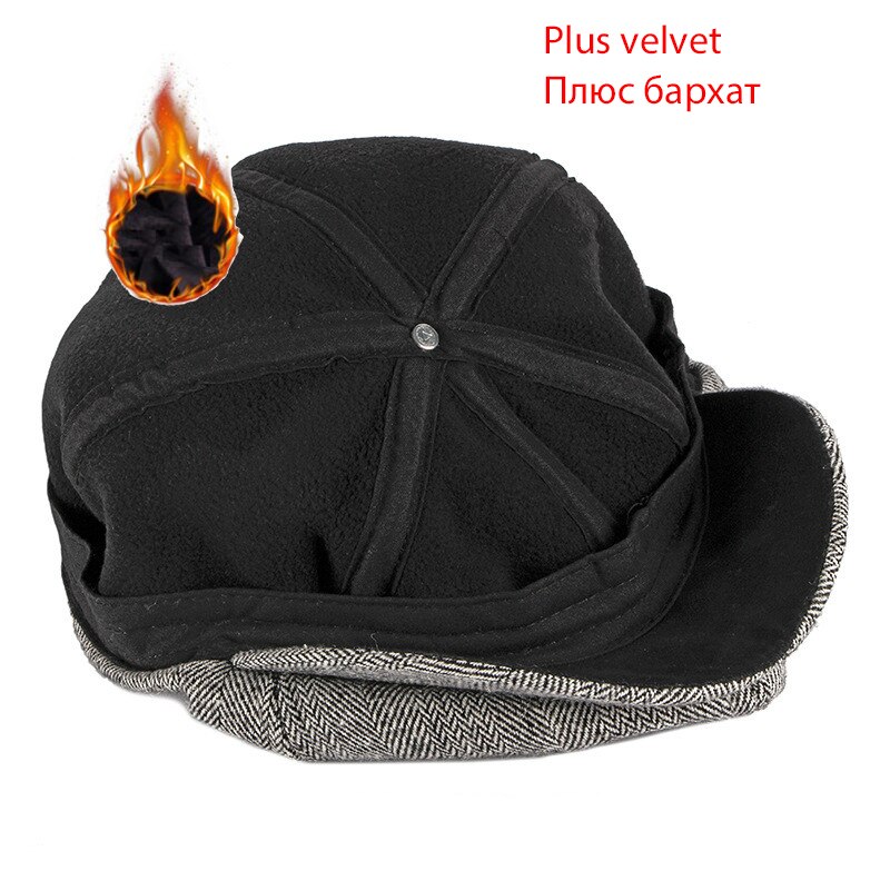 Sleckton herre newsboy kasket varme vinterhatte til mænd tweed baretter retro ottekantet hat far hatte peaky skyklapper