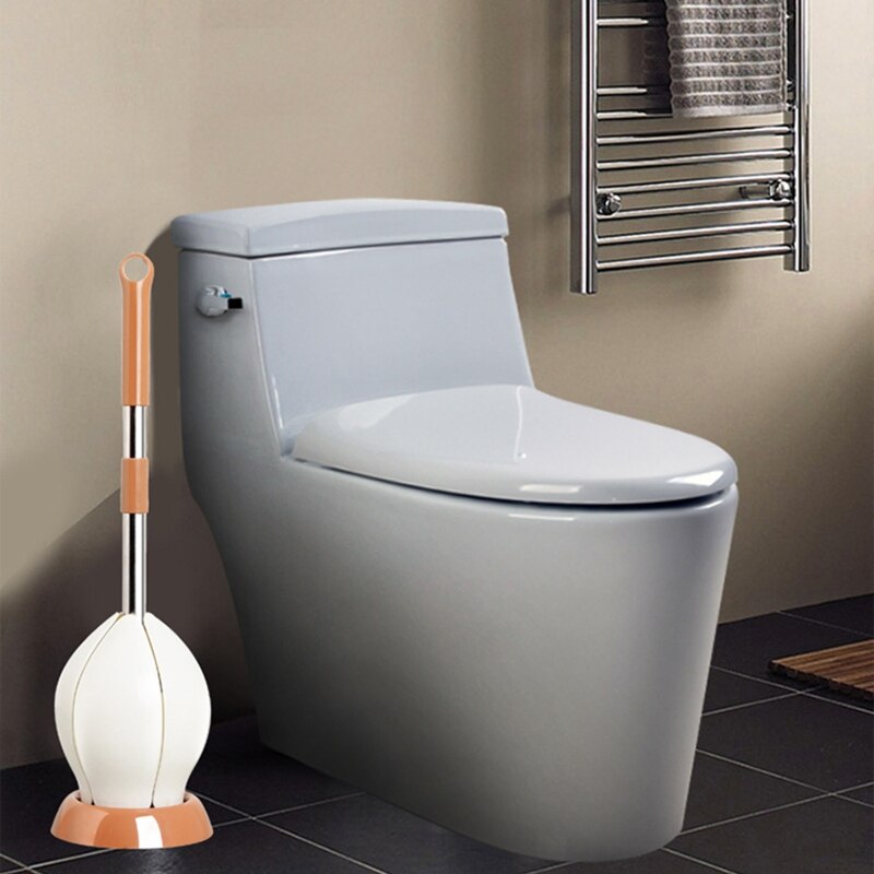 Modern Toilet Brush and Holder Automatic Opening and Closing Lotus Holder