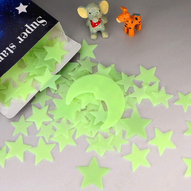 200 Stuks Lichtgevende Ster Stickers Ultra Glow In The Dark Sterren Maan Slaapkamer Sofa Fluorescerende Schilderen Speelgoed Pvc Stickers Speelgoed voor Kids