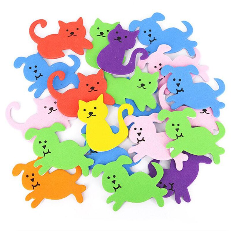 Cartoon Handmade EVA 3D Stickers Star Number Animal Car DIY Material Package Kids Sponge Paper Small Patch With Adhesive: 15pcs animal