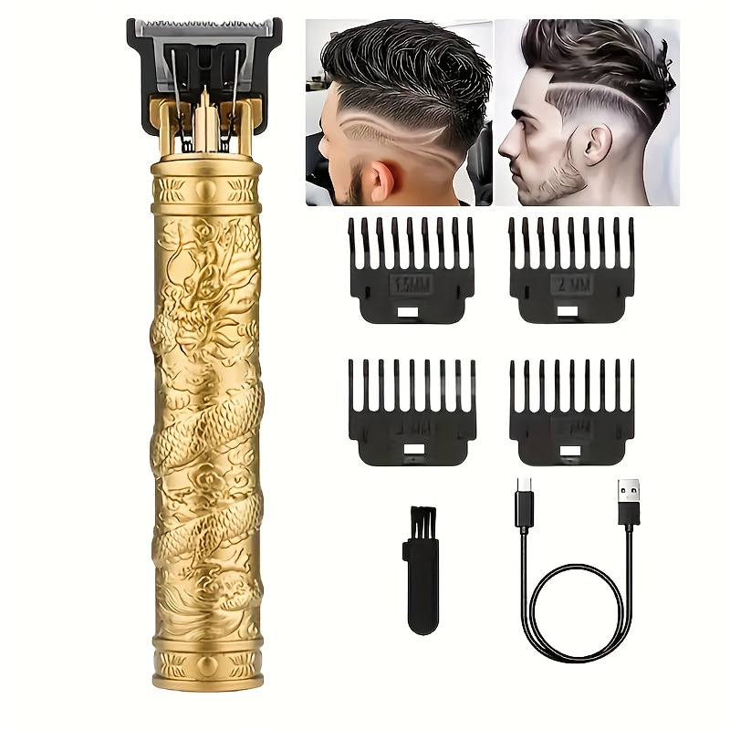 Haartrimmer voor mannen,  t9 elektrische haarknipmachines, kappersapparaat, scheerapparaat, oplaadbare haartrimmer, baardtrimmer: Goud