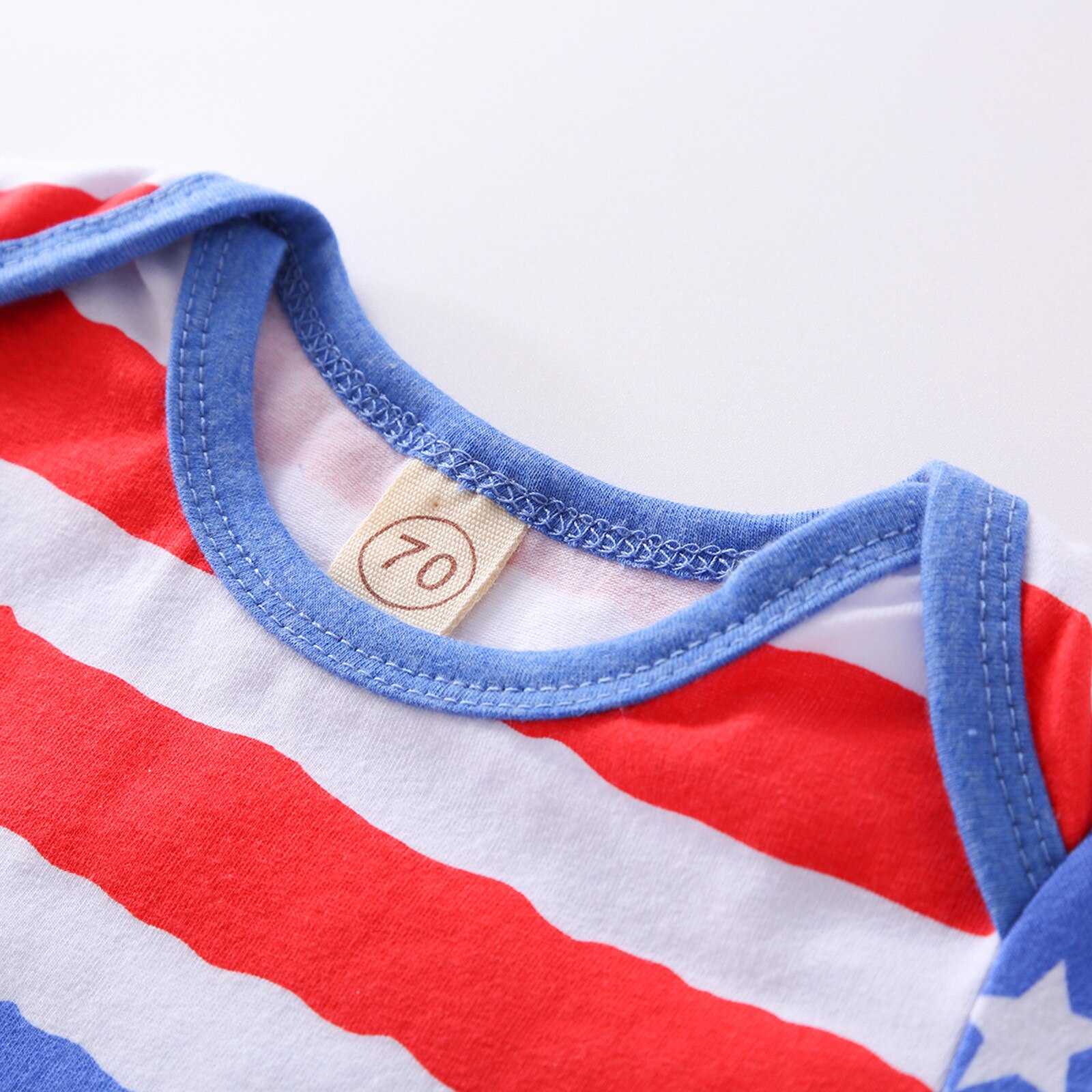 Baby Romper Jumpsuit Korte Mouwen Onafhankelijkheid Dag Ster Streep Baby Baby Jongens Meisjes 4th-of-july Sterren En Gestreepte Gedrukt