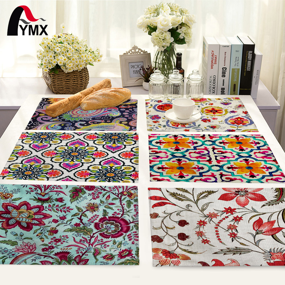 Tafelmat met bloemenpatroon, mandala-bloem, servet voor bruiloft, keukendecoratie, placemat, eetkameraccessoires