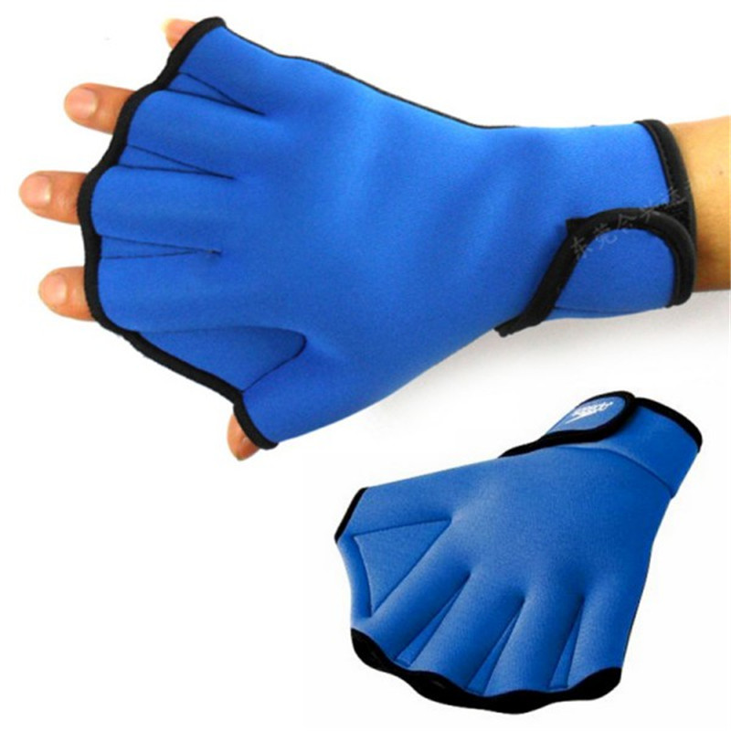 1 paar Wasser Aerobic Aqua Jogger Schwimmen Schwimmen Surfen Tauchen Schwimmhäute Neopren Paddel Handschuhe Blau