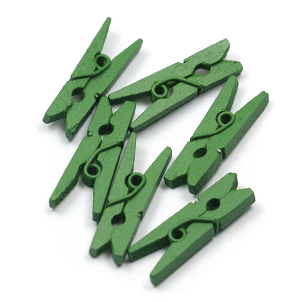 20 stuks/pak mini gekleurde houten clips voor fotoklemmen wasknijpers knutseldecoratieklemmen knijpers 25mm x 4mm: Groente