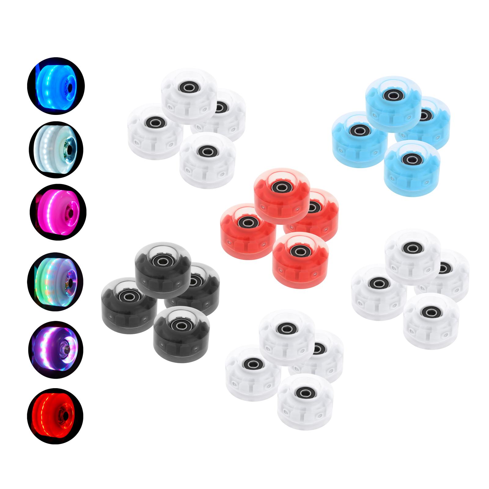 4Pack Quad Roller Skate Wielen Licht Up Lagers Voor Dubbele Rij Schaatsen Grip Lagers Onderdelen Gratis Rollerskate