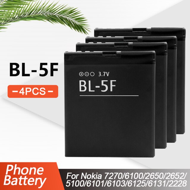 BL-5F BL5F BL 5F Remplacement Batterie De Téléphone Pour Nokia N95 N96 N98 N99 N72 N78 N93i 6290 E65 6290 6210S/N 6710N N95 C5-01 E65 X5: 4PCS