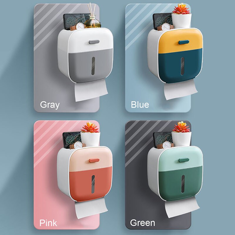 Muur Gemonteerde Toiletrolhouder Dragende Toiletpapier Dispenser Waterdichte Papier Opslag Thuis Badkamer Accessoires: Random color