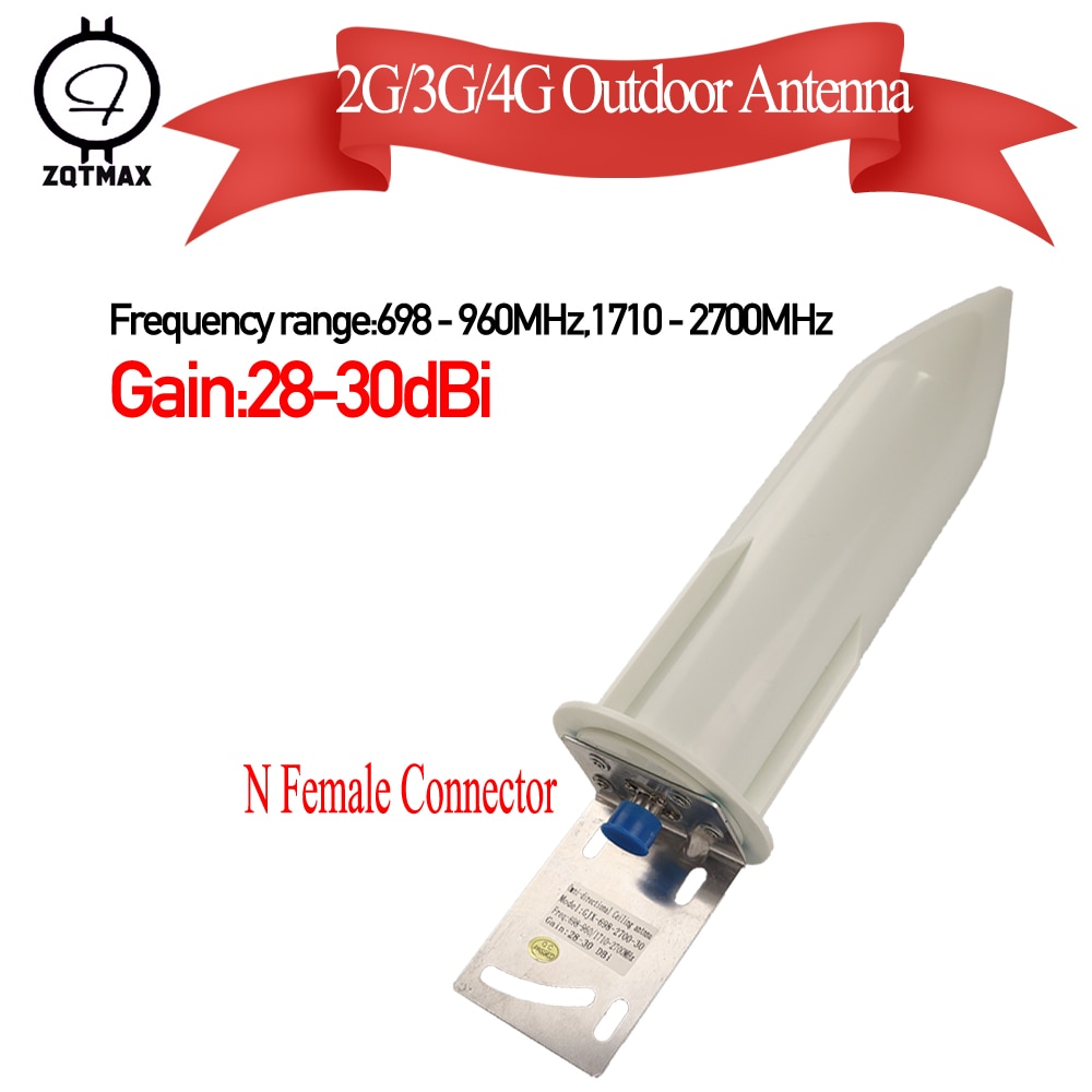 Zqtmax 28-30dbi antena exterior para o impulsionador de sinal celular 2g 3g 4g 800 900 1700 1800 1900 2100 2300 2600 mhz gsm dcs umts lte