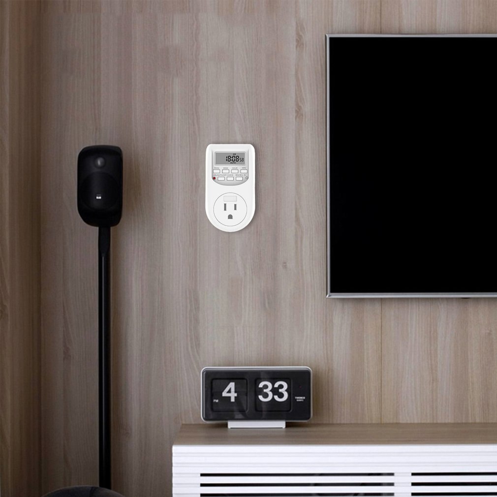 Ugentlig programmerbar digital smart timer ur kontakt stikkontakt timing stik eu stik til mobiltelefon batteri bil