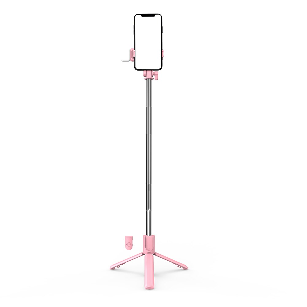 Palo de Selfie extensible con Bluetooth para teléfono, trípode plegable con luz de relleno, remoto, ajustable, de mano, inteligente