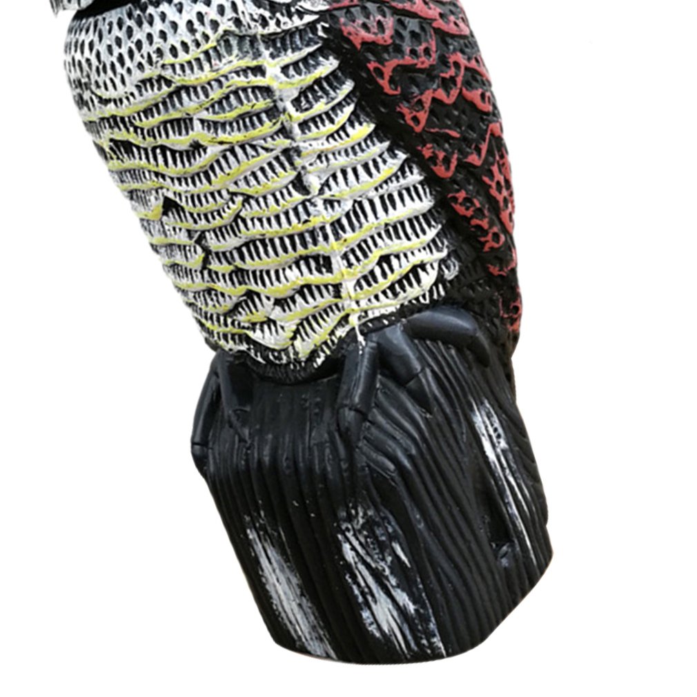 Realistic Bird Scarer Rotating Head Sound Owl Prowler Decoy Protection Repellent Pest Control Scarecrow Garden Yard