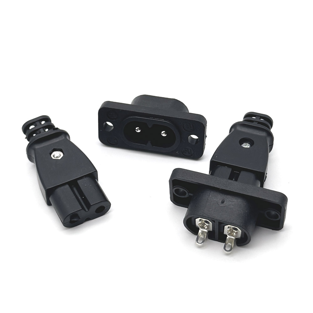 1/3 Stuks C8 mannelijke stopcontact C7 vrouwelijke plug stopcontact ingebedde elektrische connector connector 35mm * 15mm AC 2.5A 5A 250v