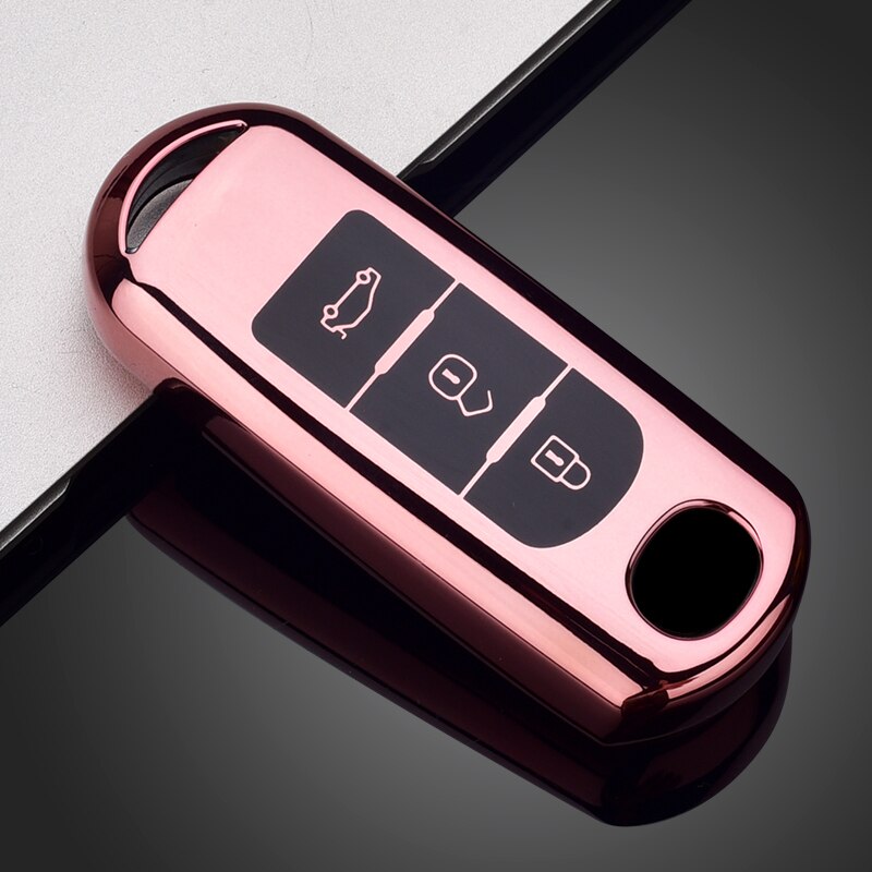 TPU Auto Fernbedienung Schlüssel fallen Abdeckung Für Mazda 2 3 6 Atenza Axela Demio CX-5 CX5 CX-3 CX7 CX-9 zubehör: 3 Taste-Rosa