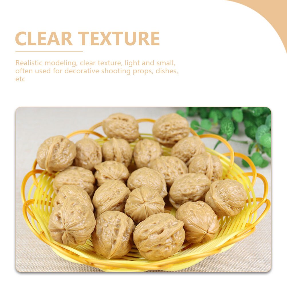 4Pcs Simulation Walnut Decorations Vivid Artificial Walnut Models Shop Window Decorations