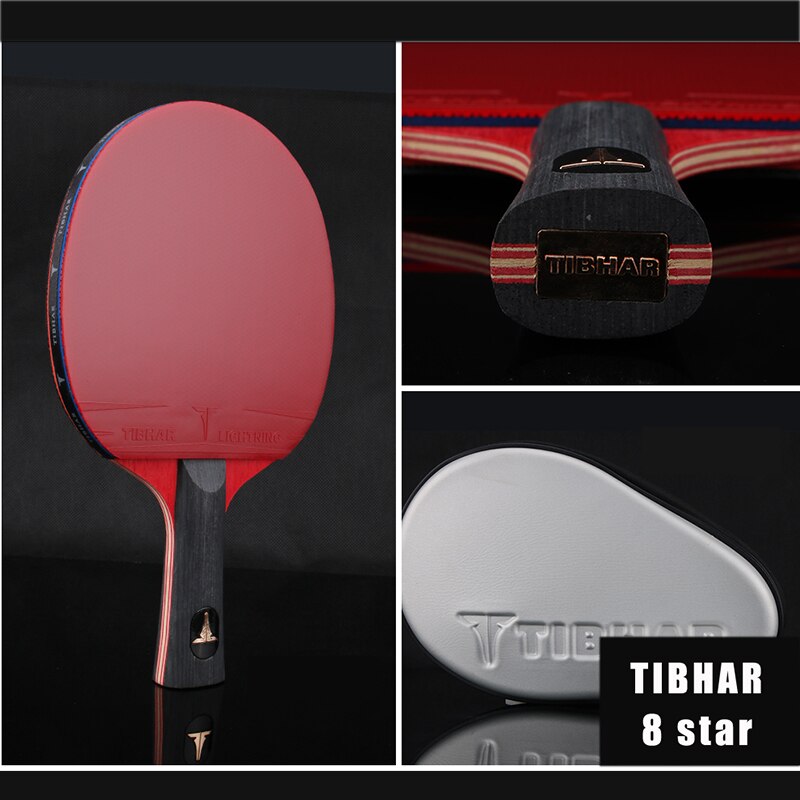 TIBHAR – raquette de Tennis de Table 8 étoiles, haute adhérence, en caoutchouc, pour Ping-Pong