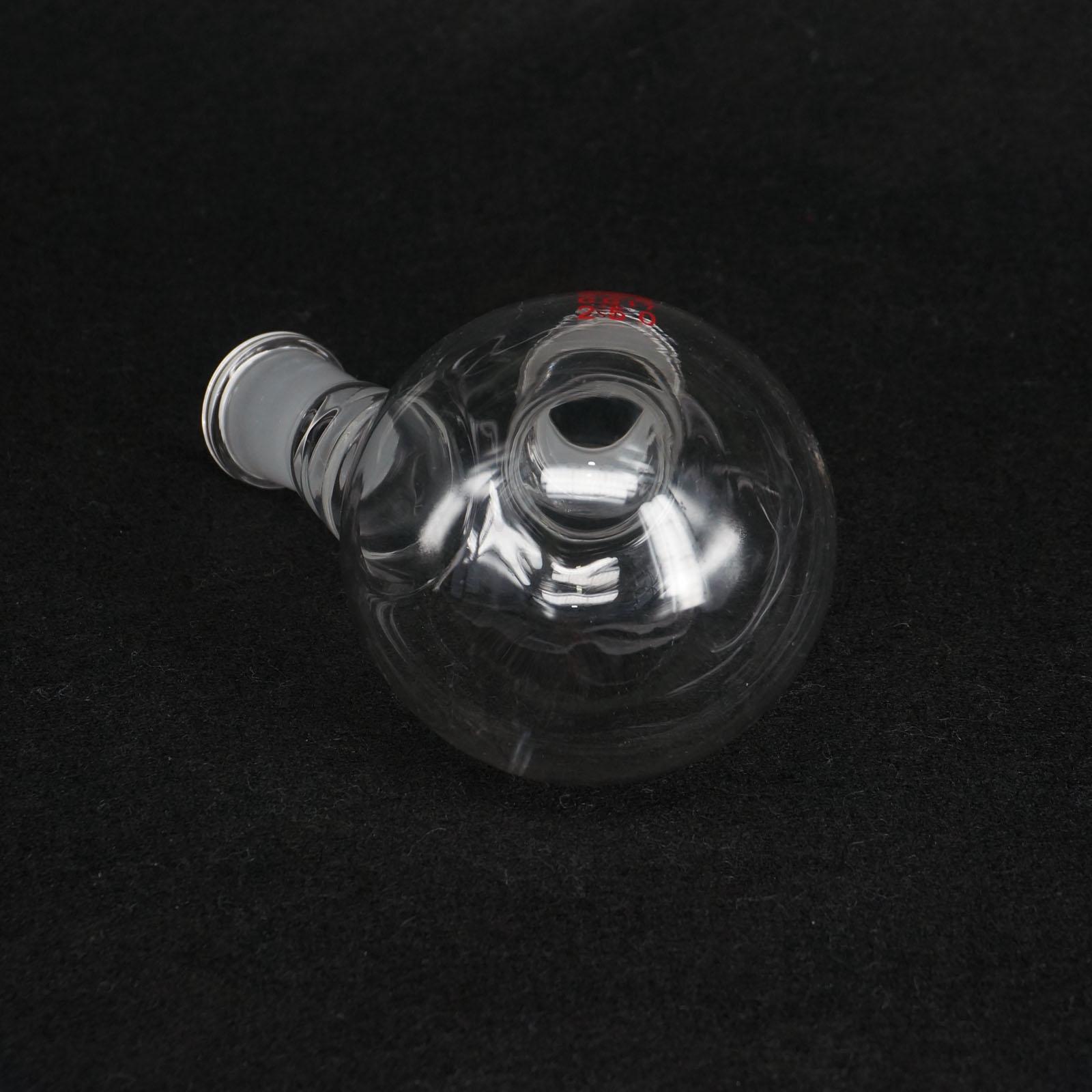 250ml 24/24# Central/Branch Joint 2-neck Round Bottom Lab Glass Boiling Flask