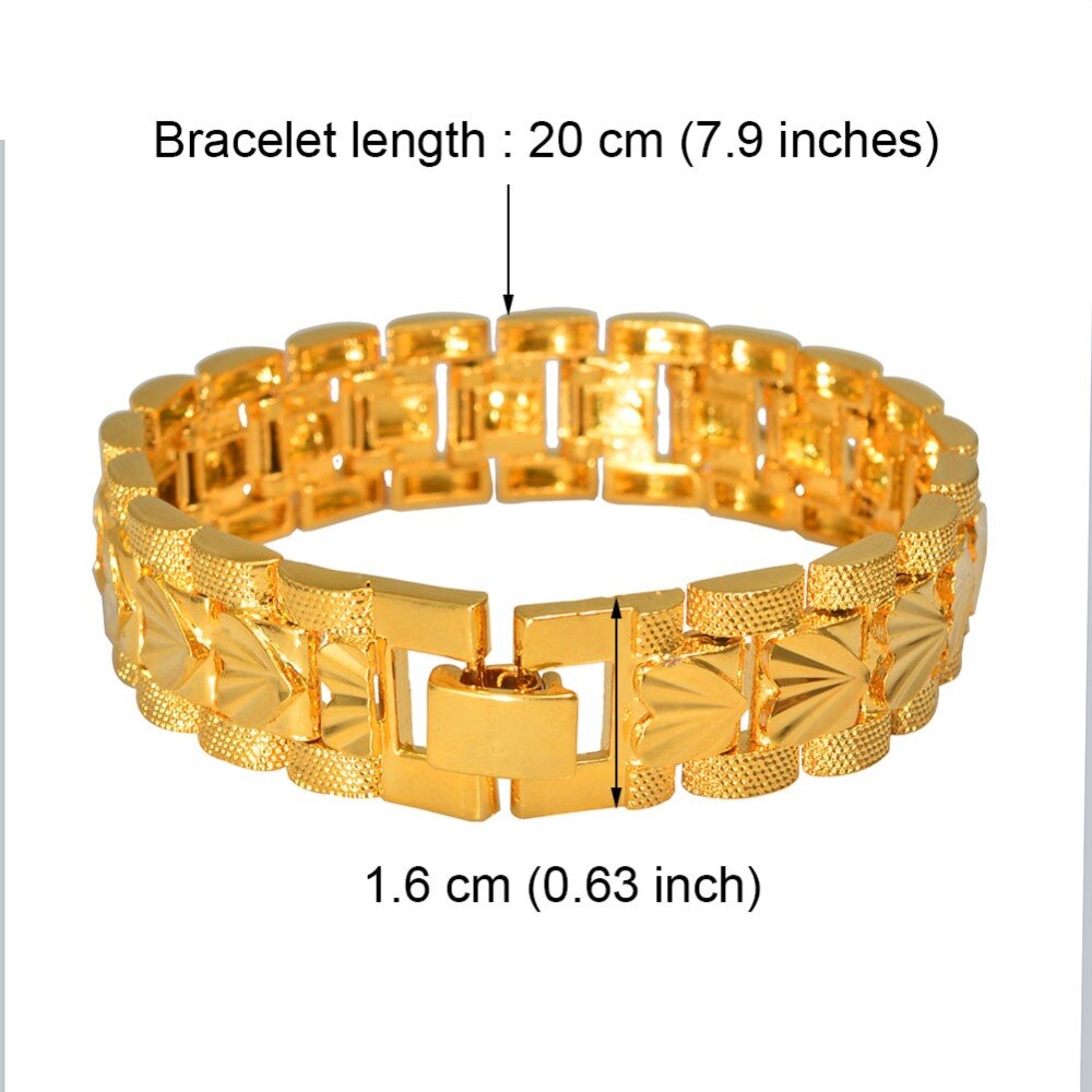 Anniyo Hart Brede Armbanden Voor Vrouwen Mannen Gouden Kleur Sieraden Arabische Afrikaanse Goud Bangle Van Vrouw Man #013307