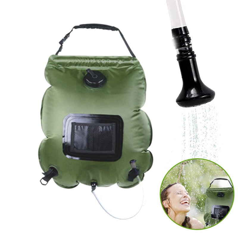 Solar Douche Zak 20L Draagbare Solar Verwarming Premium Camping Douche Bag Douchekop Outdoor Wandelen Klimmen Zomer Douche