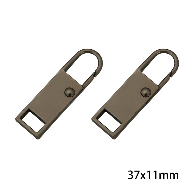 2Pcs Metal Removable Spring Zipper Pull Tab Universal Clothes Backpack Repair And Replacement Zipper Accessories: No.2 Gun Color