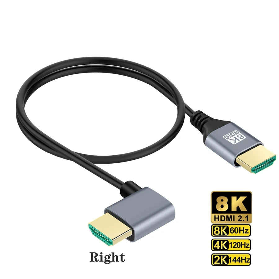 Cable Micro Mini HDMI a HDMI, compatible con ángulo de 90 grados, 8K, 5K, 2,1 V, para TV, PC, cámara Digital, tableta, Mini Cable Hdmi a Hdmi