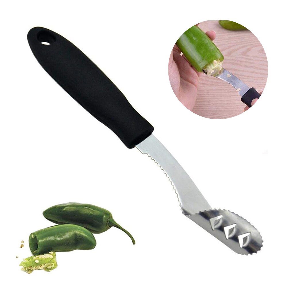 Stainless Steel With Plastic Handle Pepper Core Remover Chili Pear Fruits Vegetables Slicer Peeler Kitchen Accessories Tools: Default Title