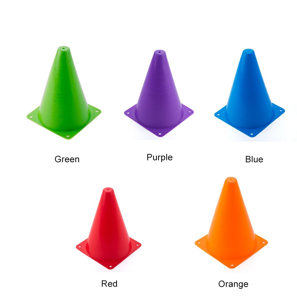 10Pcs Verkeer Kegel Barrière Emmer Basketbal Outdoor Anti-Bevriezing Effen Voetbal Dikkere Road Stapel Training Apparatuur Met Gat