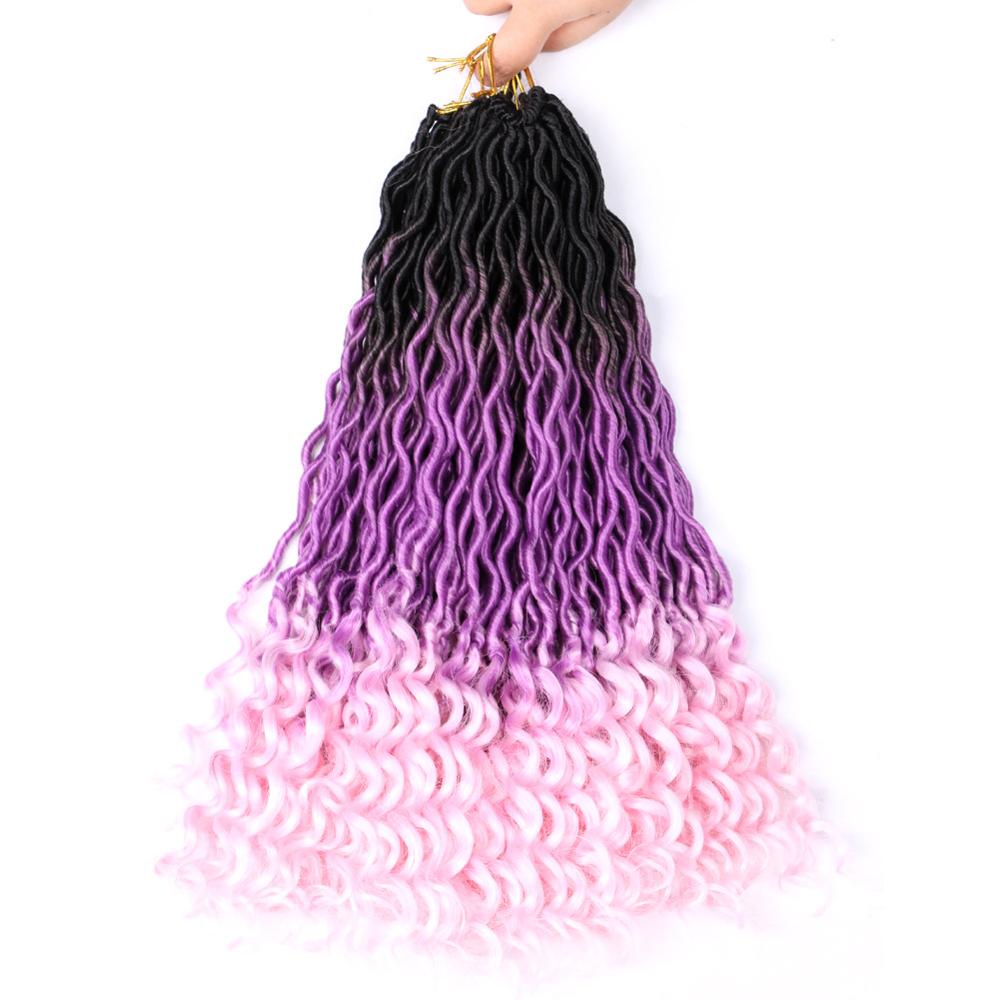 Soft Dreadlocks Crochet Braids Knotless Jumbo Dreads Ombre Color Synthetic Faux Locs Braiding Hair Extensions For Women BY019: BY019-4