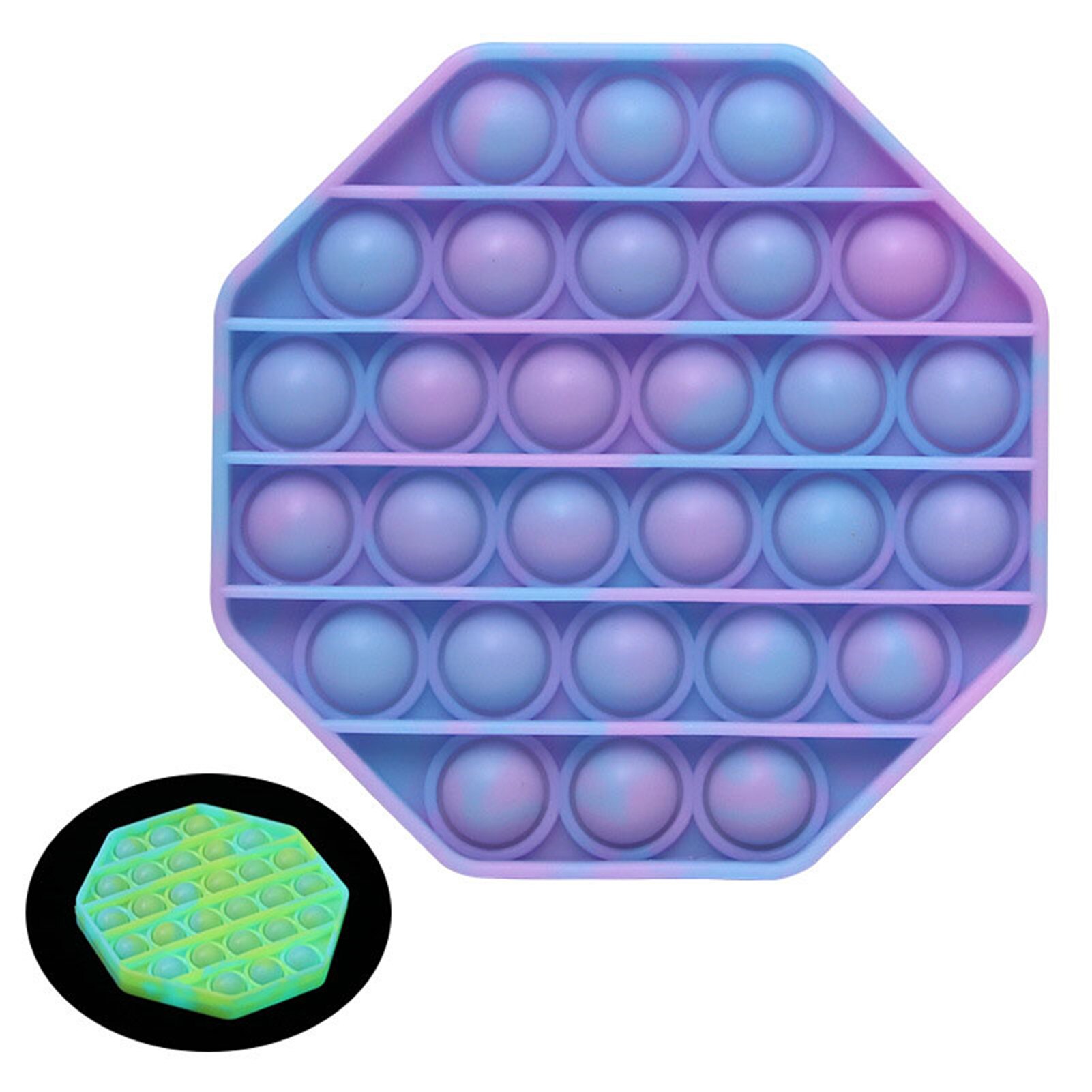 Unzip Toys Glow In The Dark Popit Bubble Sensory Toy Night Luminous Stress Reliver Toy Autism Needs Squishy Stress Reliever: C