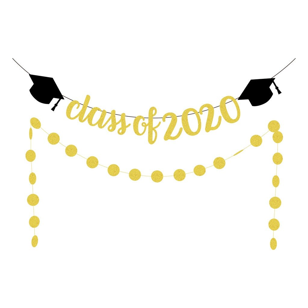 Adult Graduation Cap hat with Tassel Golden/Black Graduation banner party for High School and College: 3