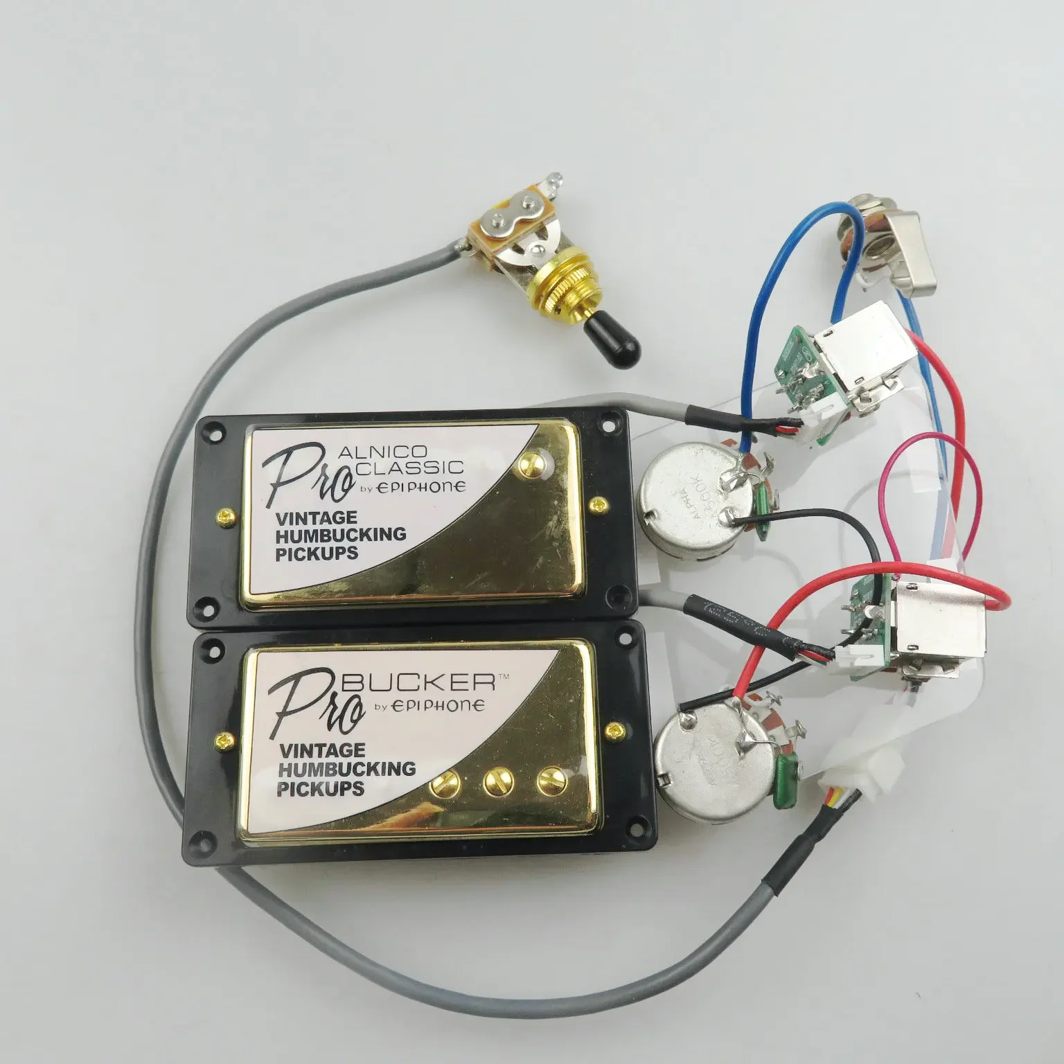 Humbucker Alnico Classic 57 y PRO Bucker pastillas de guitarra arnés de cableado push pull: Blanco