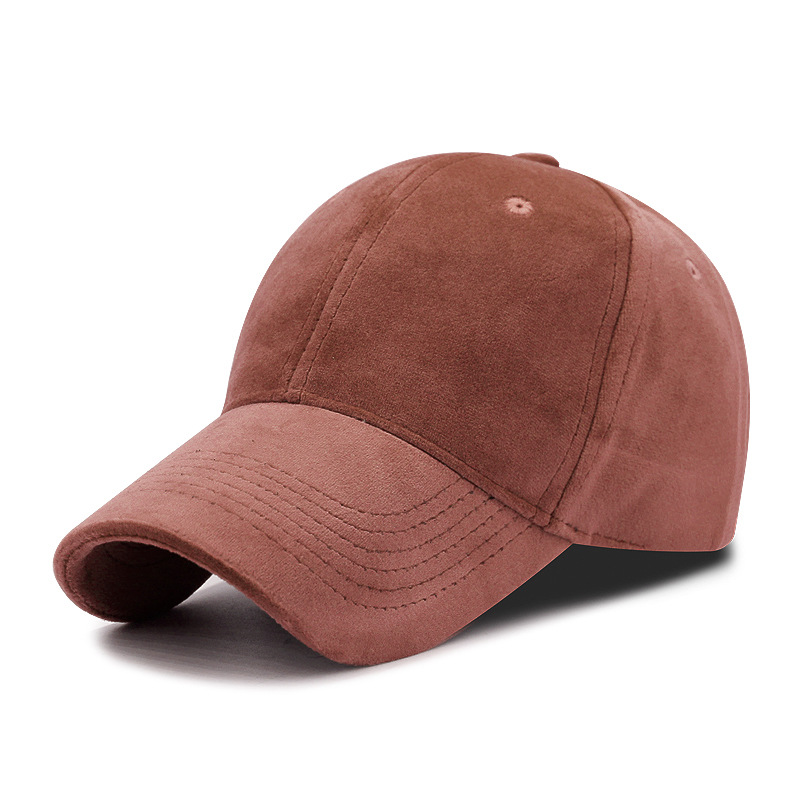 Solid fløjl baseball kasket sort mærke kasketter herre snapback hatte justerbar knogle kvinder udendørs sport golf hat: Mørk orange