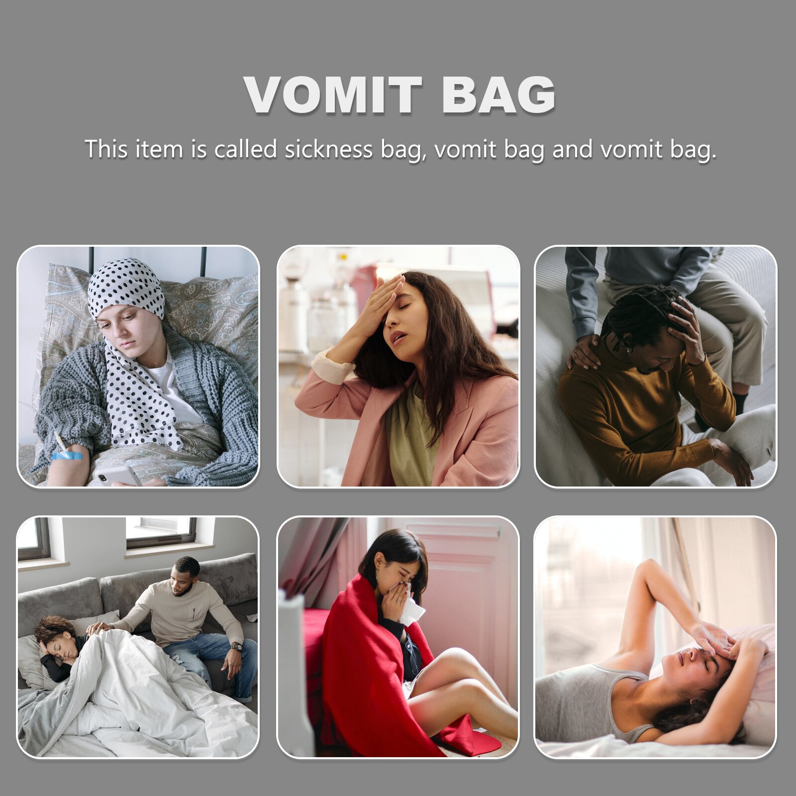 15pcs 1500ML Disposable Sick Vomit Bag Puke Bag Travel or Emergency Sick Air Sickness Emesis Bag