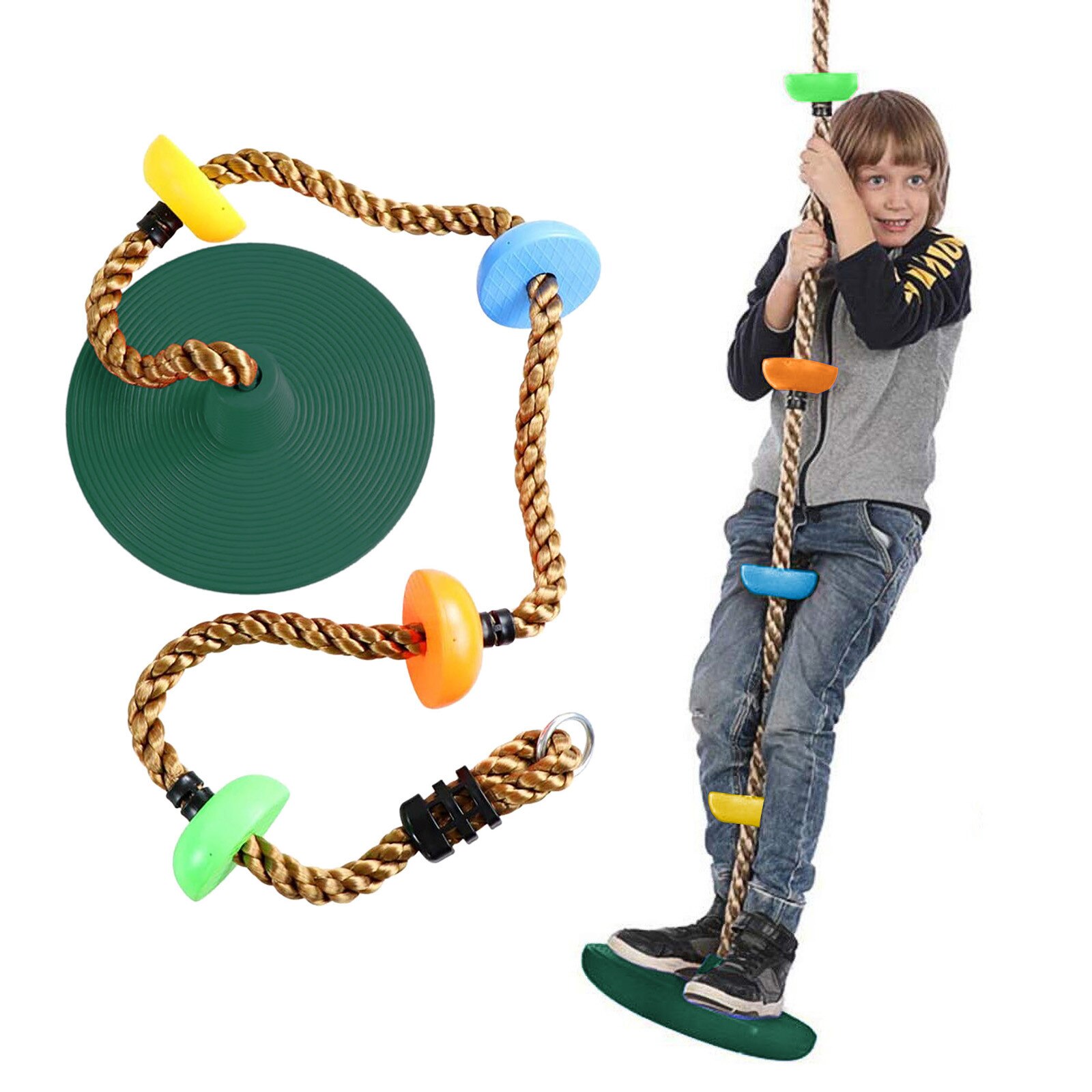 Kids Boom Swing Klimmen Touw Met 12 Inch Platforms Disc Boom Schommel Outdoor Indoor Schommels En Swing Set Accessoires: GN