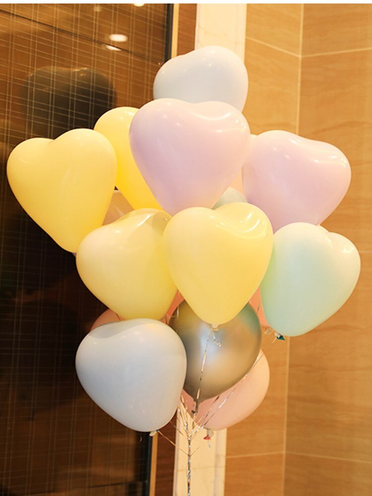 100 stk 10 tommer macaron latex balloner slik farve hjerteform ballon valentinsdag bryllup jul fødselsdagsfest indretning