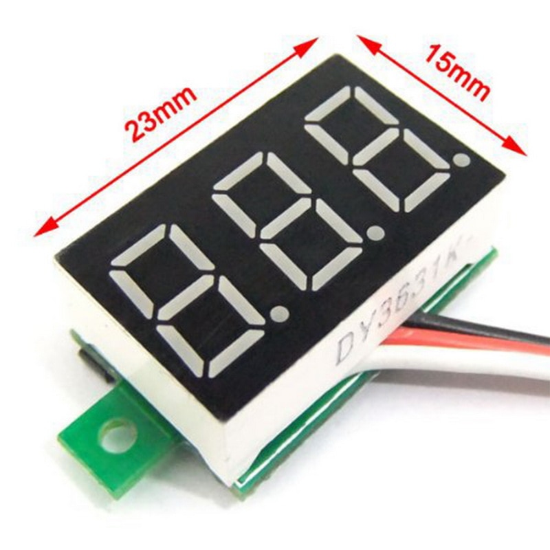 Mini Three-wire 0-200V DC Digital Voltmeter, Voltmeter With Reverse Polarity Protection, Circuit Measurement Voltmeter