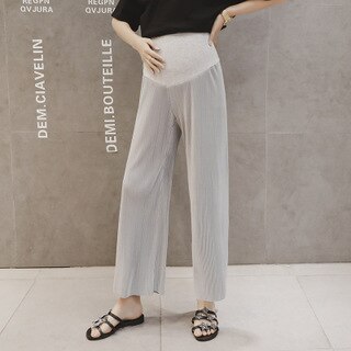 Maternity Trousers Spring Summer Clothes Pregnant Women Wide-leg Trousers Thin Loose Pleated Maternity Casual Trousers