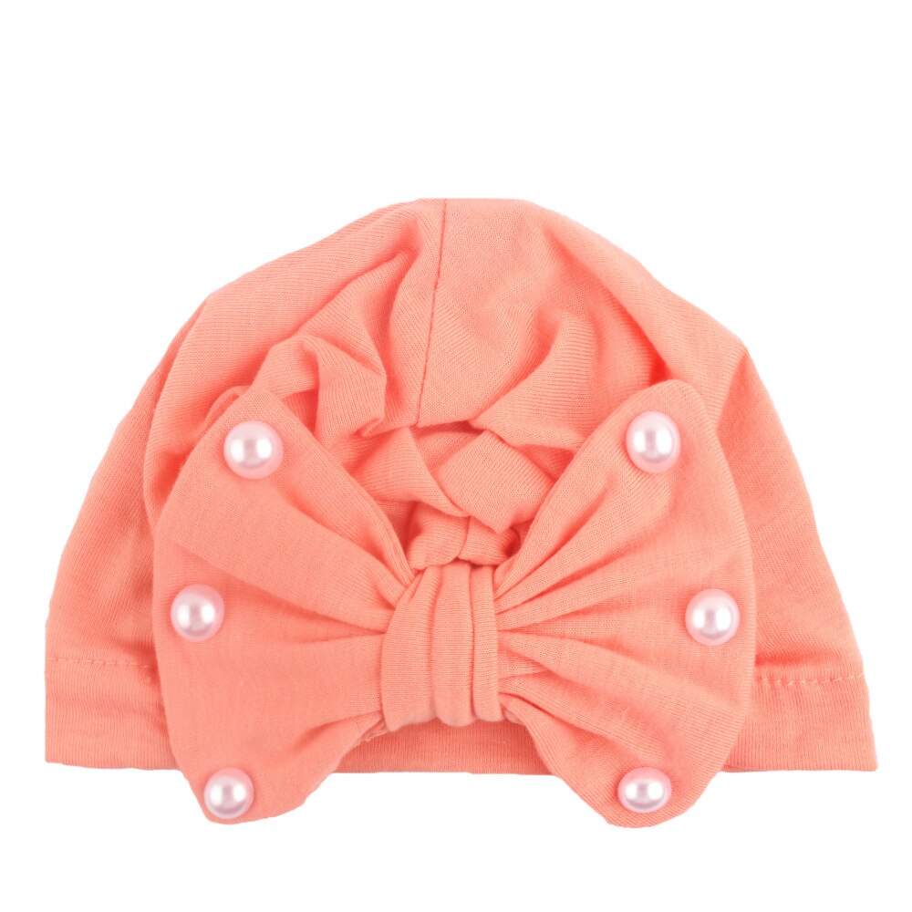 1 st lytwtw& #39 ;s barn rosett pärla barn rosett mössa baby hatt nyfödda flickor kläder tillbehör spädbarn mössa turban solid: 7