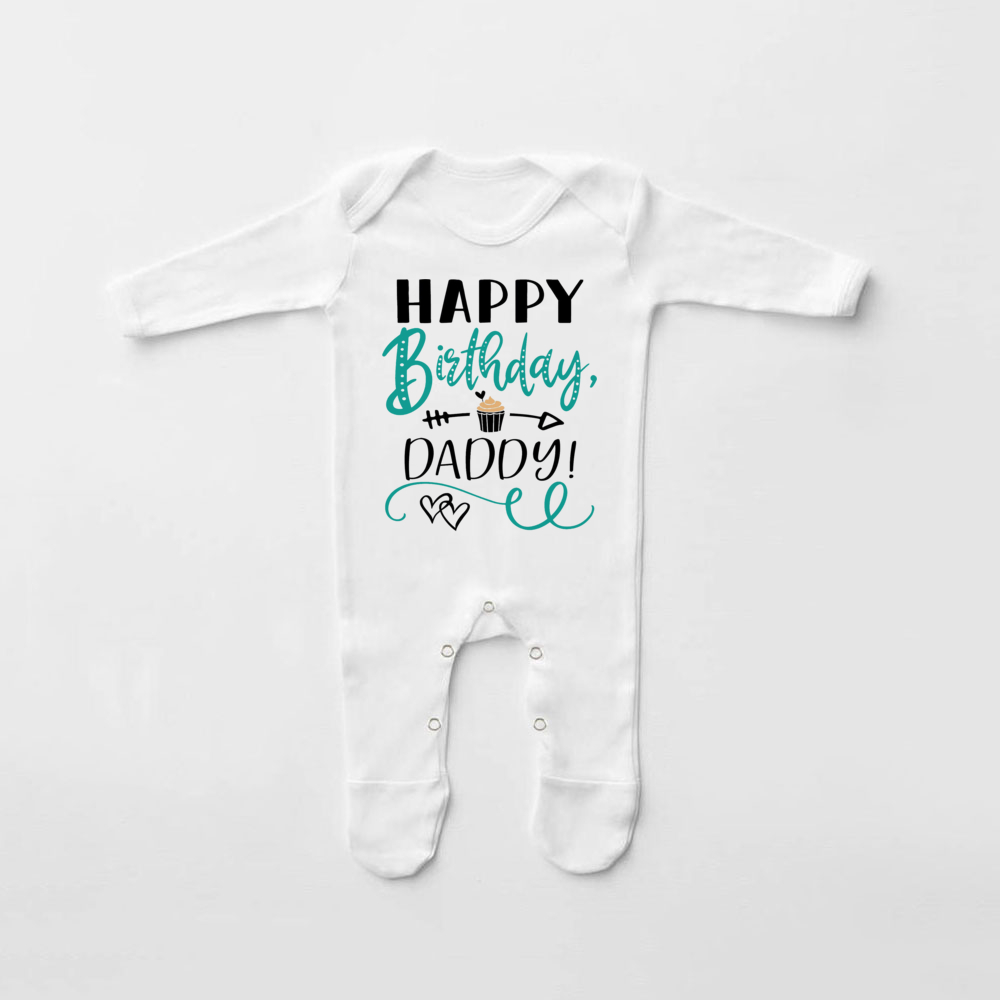 Babygrow-traje de dormir con estampado de feliz cumpleaños para papá, traje para bebé que viene a casa, de ducha para recién nacido, pijama infantil: Azul / 2M