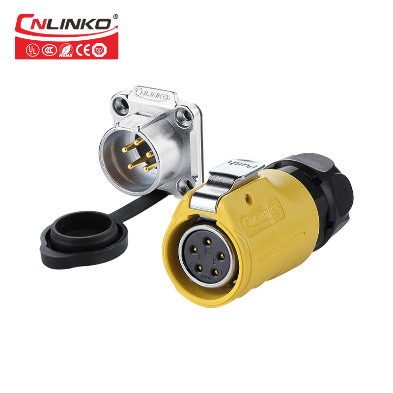 CNLINKO LP serie M20 2 pin ronde industriële stekker en stopcontact IP67 waterdichte zonne-energie connector voor verlichting systeem: 5pin