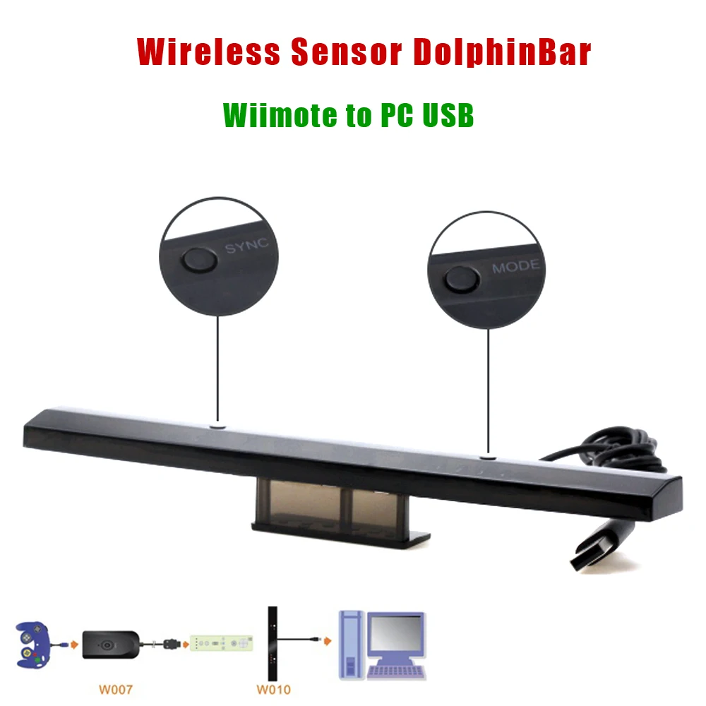 MayFlash Wireless Sensor Dolphin Bar for Wii Remote Plus Controller To for Windows PC Support-Bluetooth for Wii Kids Games