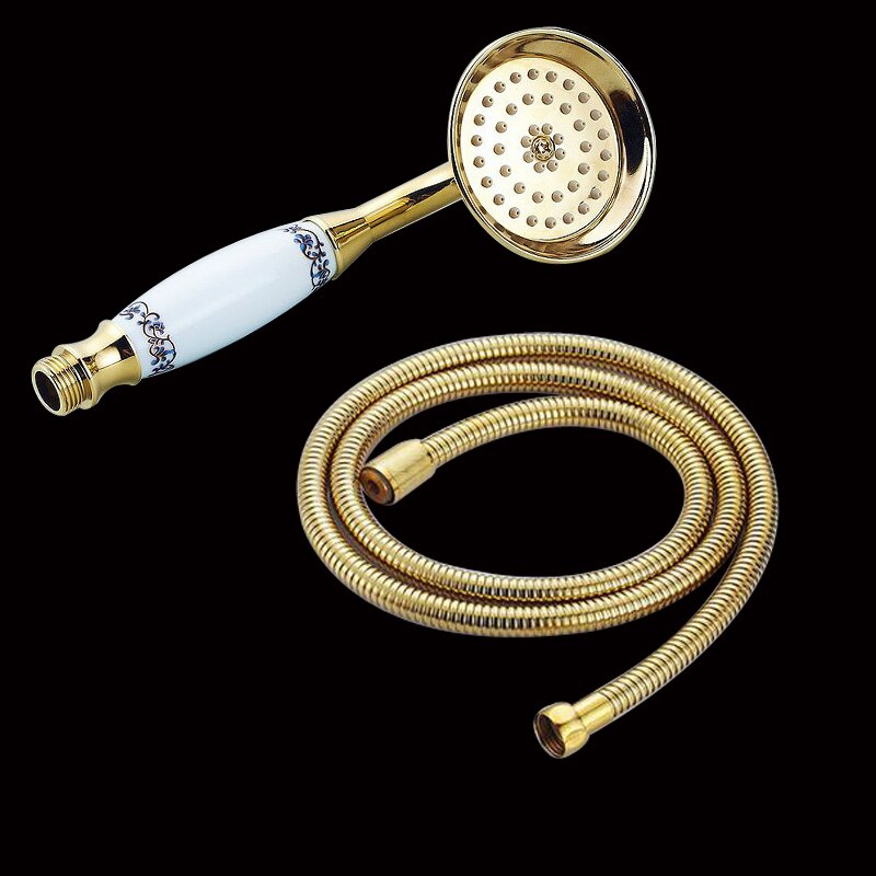 Bronze sort antik guld krom messing telefon stil badeværelse brusehoved vandbesparende håndholdt brusehoved spray & 1.5m slanger
