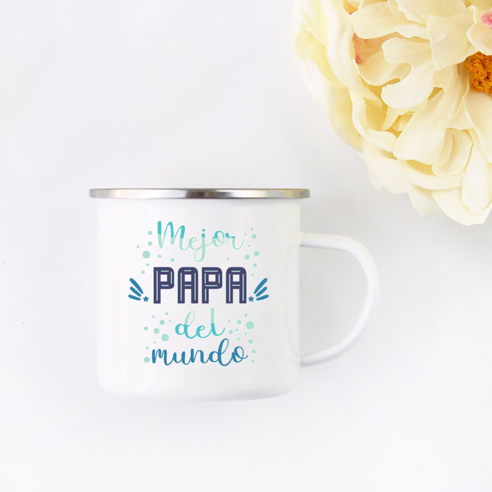 TU ES EL MEJOR PAPA EN EL MUNDO Taza esmaltada Café Té Taza esmaltada Bebida Agua El mejor original y divertido para el día del padre: Castaño