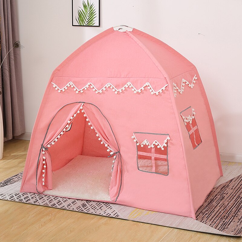 130*100*130cm Kids Indoor Outdoor Castle Princess Tent Bed Little Castle Princess Oversized House Folding Game Birthday: I