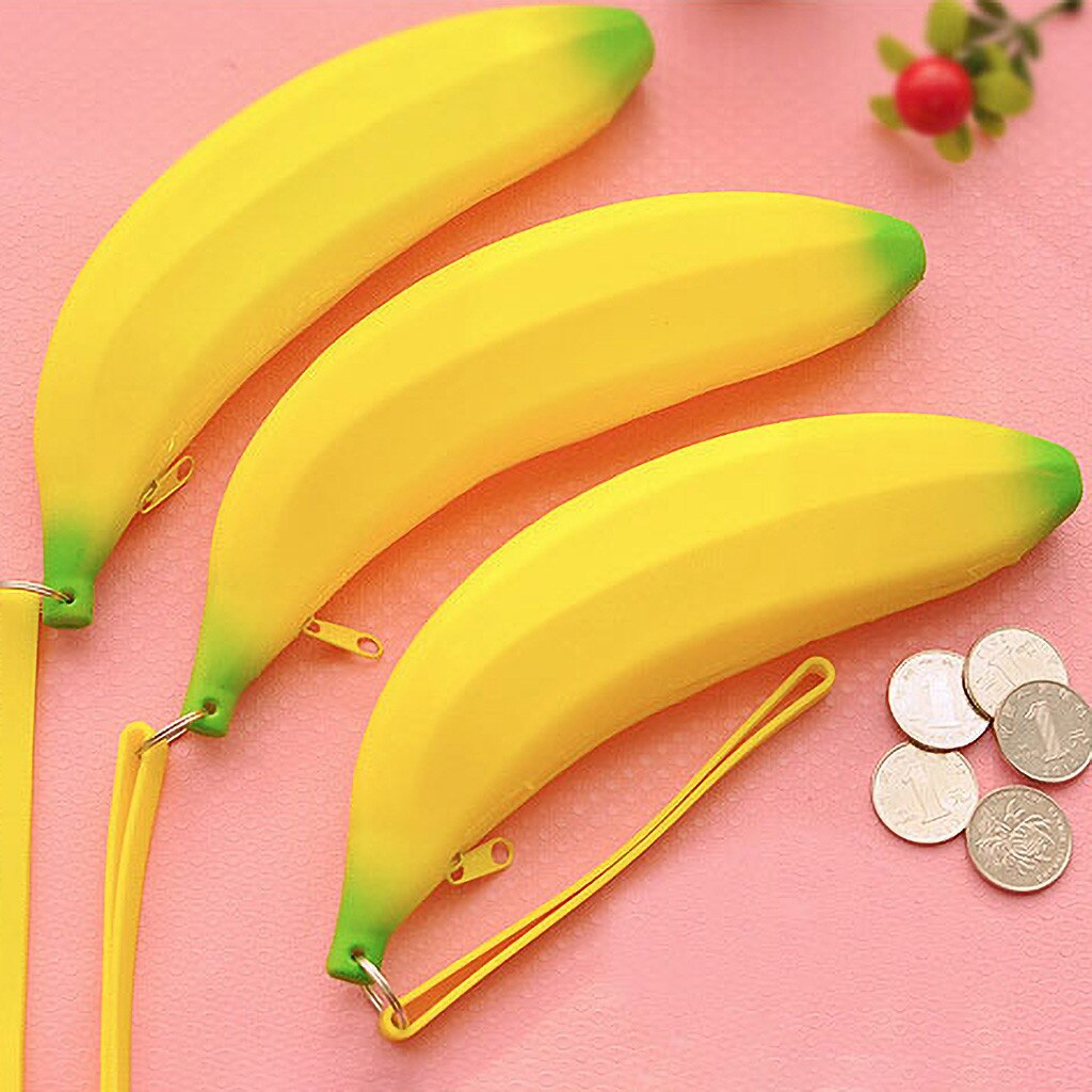 Nette Student Brieftasche frauen Wasserdichte Silikon Banana Form Hand Halten Geldbörse Cartoon Mädchen Brieftasche Mit Zipper # LR1